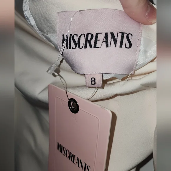 NWT-MISCREANTS Crepe Cupid Dress With Bows In Ivory Sz UK 8, US 4 - Picture 4 of 5